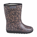Varmforet gummistøvler til børn med leopard print